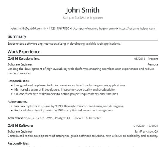 ATS Helper resume and CV builder interface