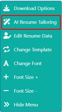 AI suggestions for tailoring a resume to a specific job description