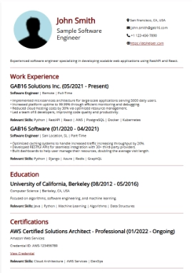 Linear resume template preview